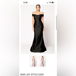 Bari jay bridesmaid dress style 2205 in black size medium